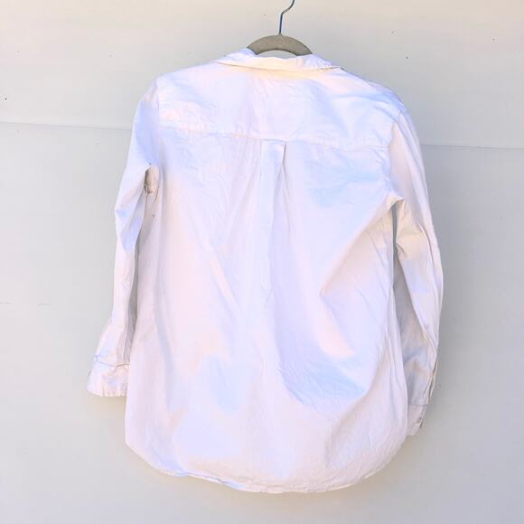 Frank & Eileen Joedy White Cotton Poplin Boyfriend Button Up Shirt Blouse XXS - Picture 3 of 8